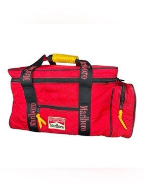 VINTAGE MARLBORO TEAM LIZARD ROCK INSULTED COOLER BAG TOTE RED